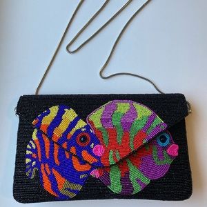 Beaded Tropical Fishes Clutch/Wrislet